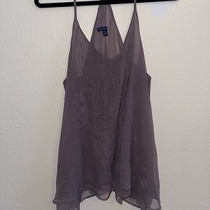 Embellished American Eagle Chiffon Tank Top